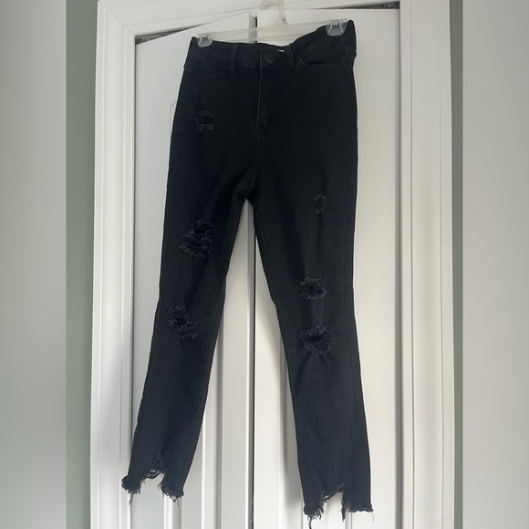 Black destroyed jeggings - Picture 1 of 3